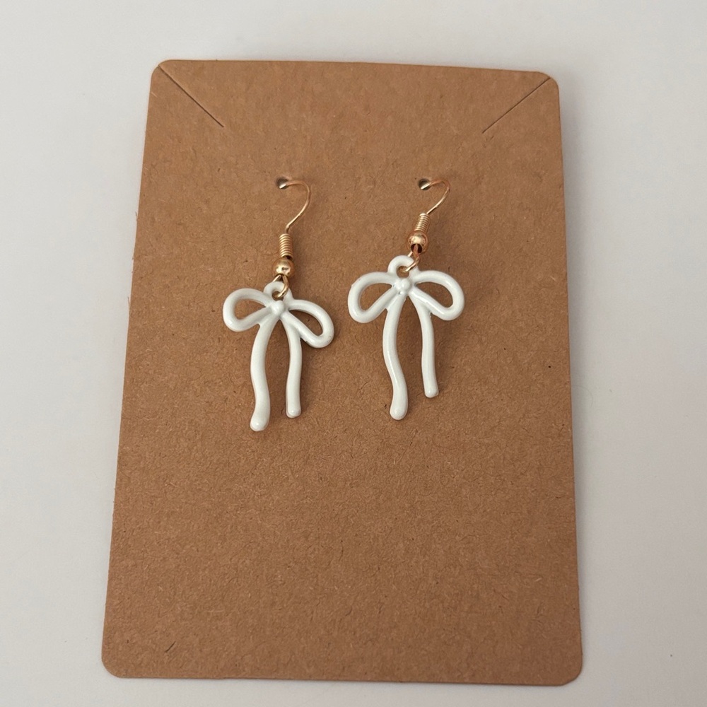 Fashion Jewelry White Bow Earrings